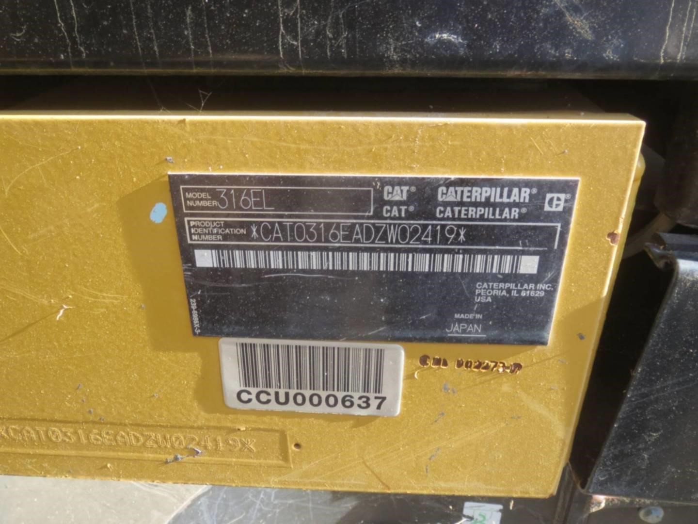 2016 Caterpillar 316EL