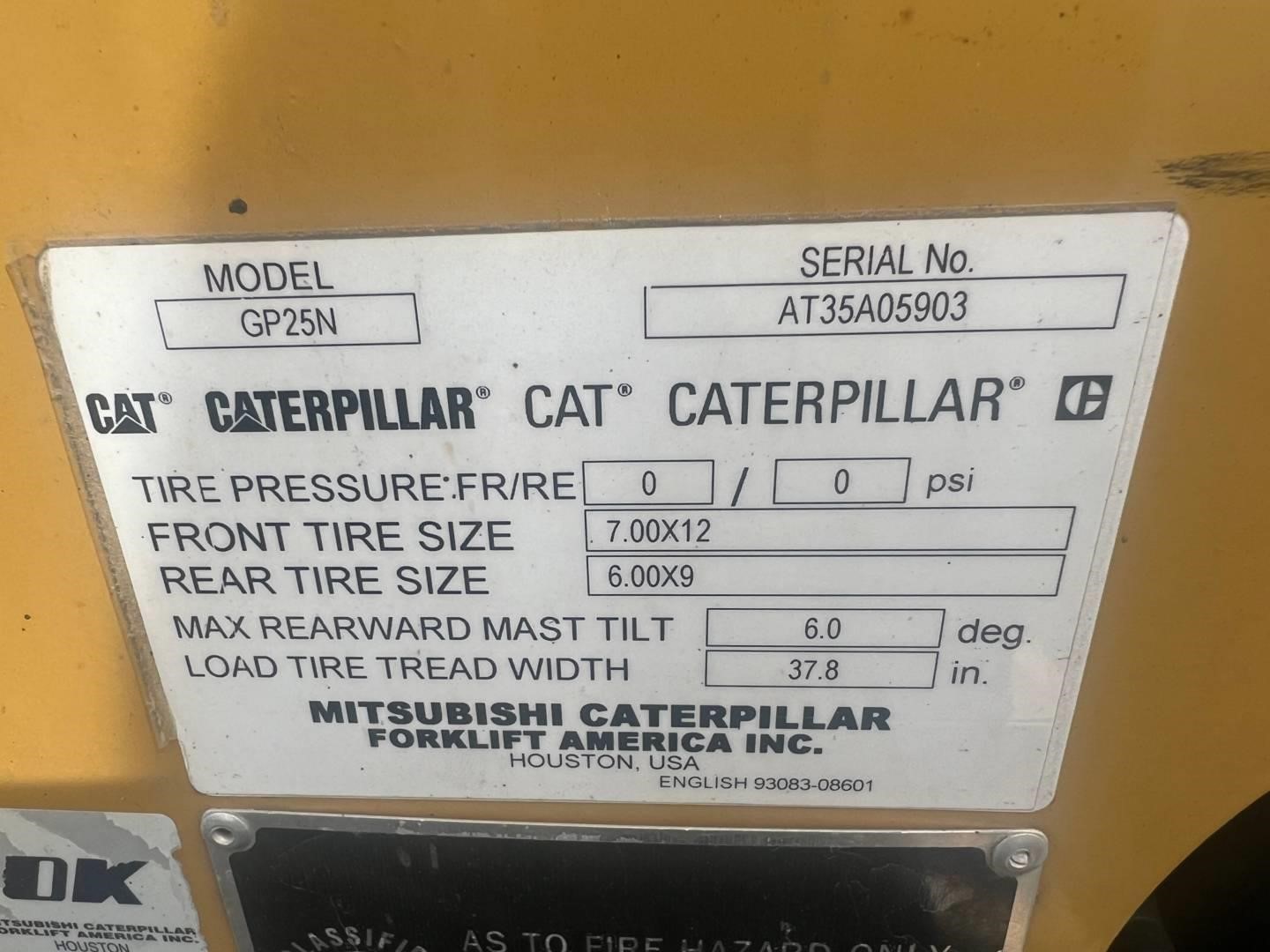 2018 Caterpillar GP25N